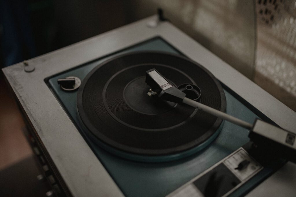 close up of a gramophone